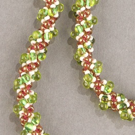 Spiral stitch with drop beads Forest